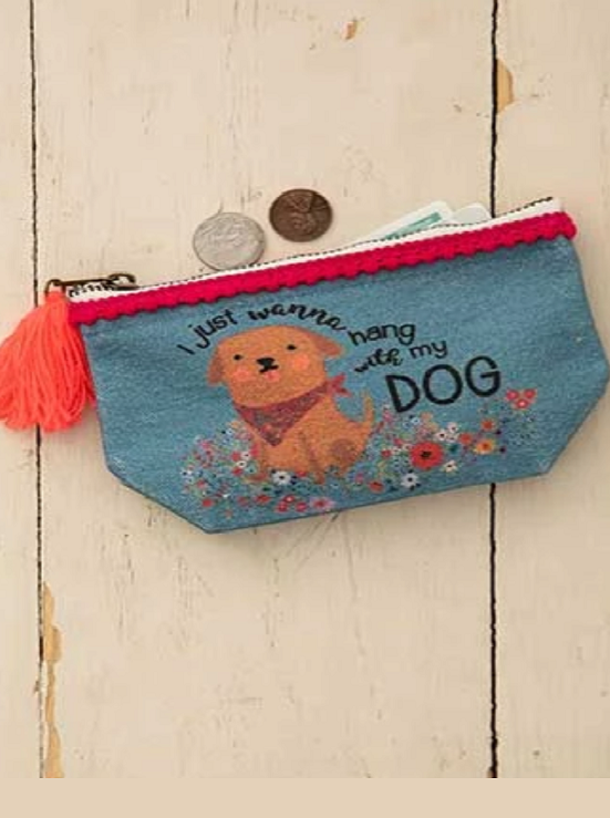 Hang with my dog mini Canvas Pouch – Rhinestones and Roses