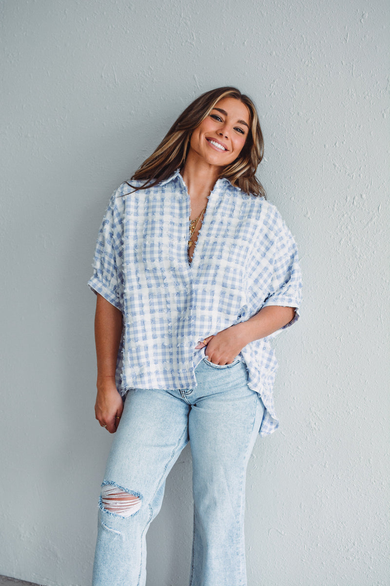 Misty Gingham Top