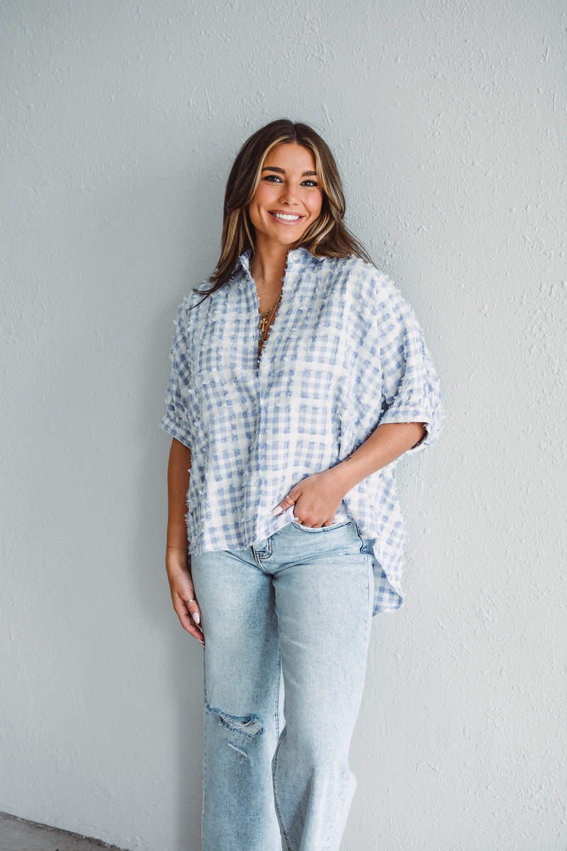 Misty Gingham Top