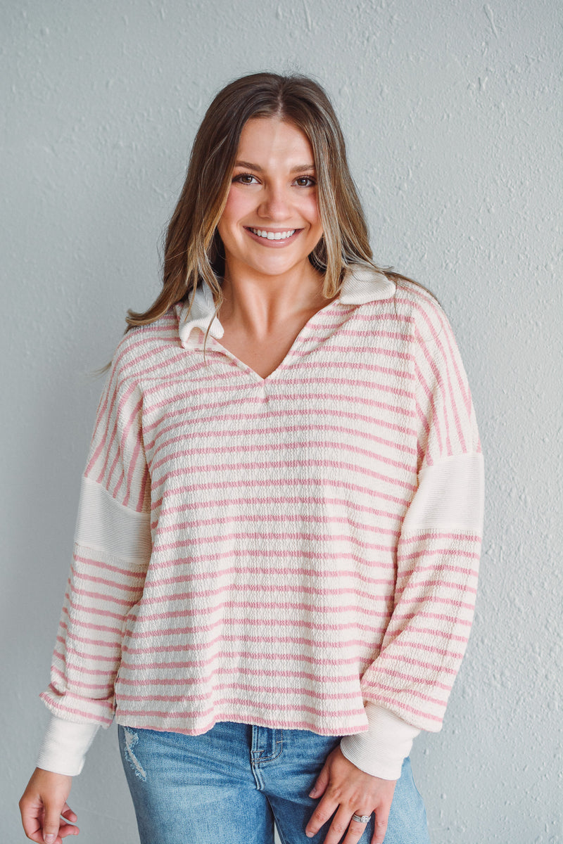 Capri Striped Pink Top