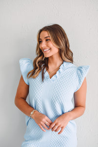 Powder Blue Ruffle Dress