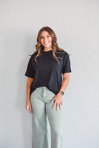 Brooke Boyfriend Black Tee