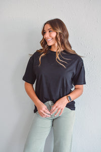 Brooke Boyfriend Black Tee