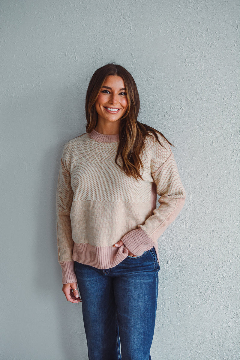 Cozy Blend Pink Sweater