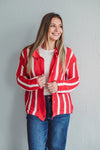 Swiss Stripe Scarlet Sweater