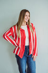 Swiss Stripe Scarlet Sweater