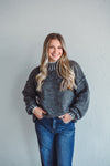 Grey Threaded Contrast Sweater