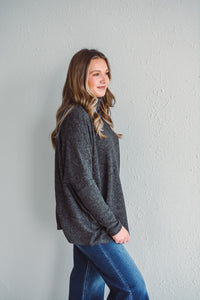 Holly Black Brushed Sweater