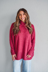 Holly Cabernet Brushed Sweater