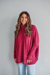 Holly Cabernet Brushed Sweater