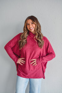 Holly Cabernet Brushed Sweater