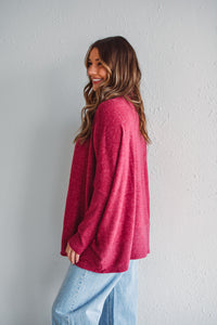 Holly Cabernet Brushed Sweater