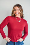 Basic Burgundy Mock Neck