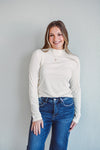 Basic Cream Mock Neck