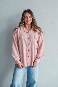 Blush Button Up