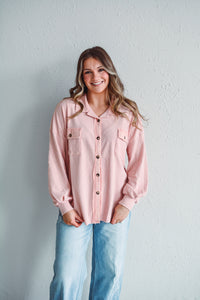 Blush Button Up