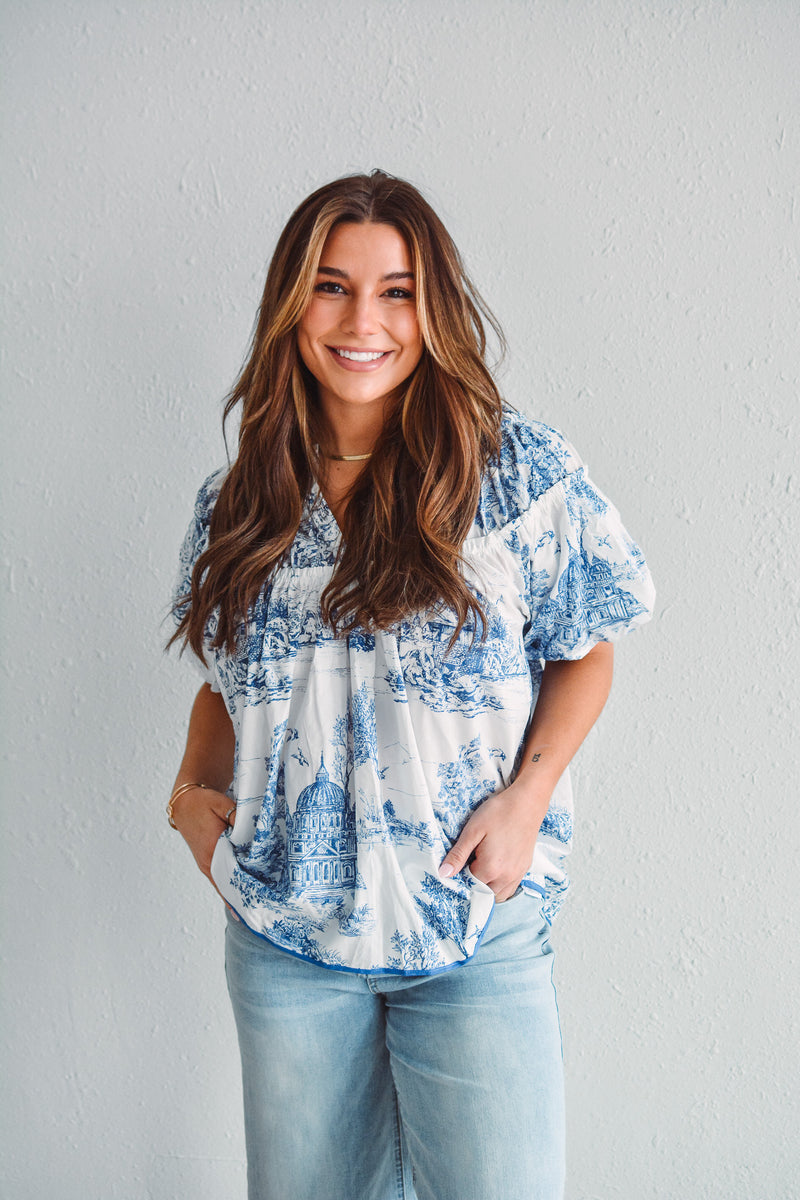 Eloise Blue Blouse