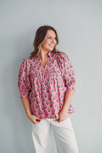 Pink in Posies Top