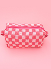 Checker Makeup Bag