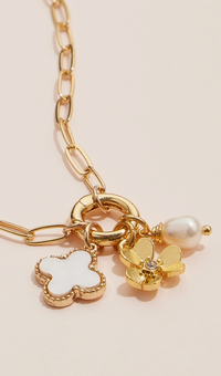 Pearl Accent Charm Necklace