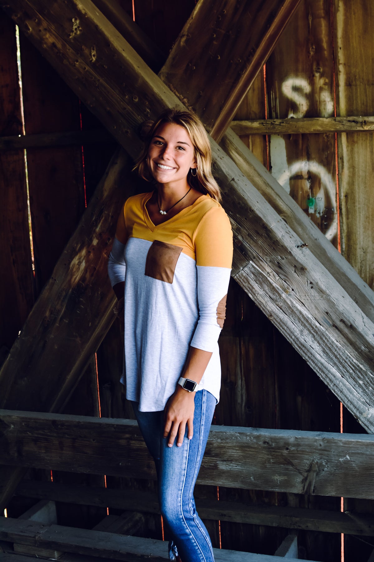 Mustard Patch Top - Rhinestones and Roses